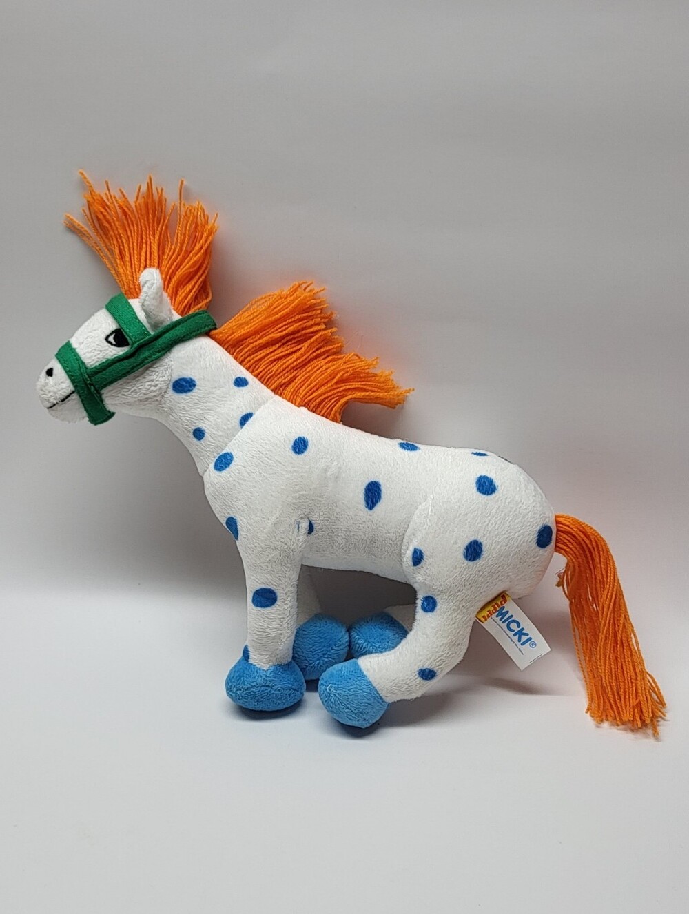 Micki Pippi Longstocking “Lilla Gubben” the Horse 11” Plush Toy Polka Dot Horse